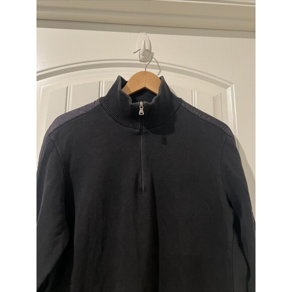 BOSS Hugo Boss 1/4 Zip Men's Size Large Pullover Sweater Black Regular Fit - Picture 11 of 14